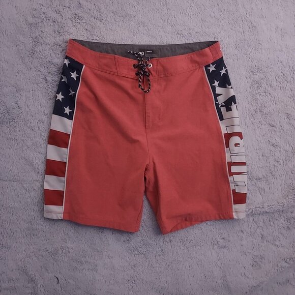 Hurley Boardshorts Mens 30 Phantom Performance Stretch Surf July 4th USA Flag - Picture 1 of 10